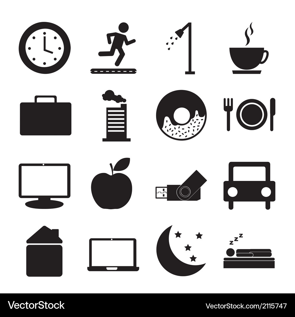 Daily Routine Icons Vector Image