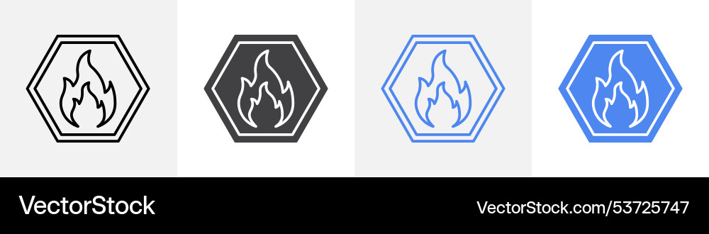 Fire icon set use for web Vector Image
