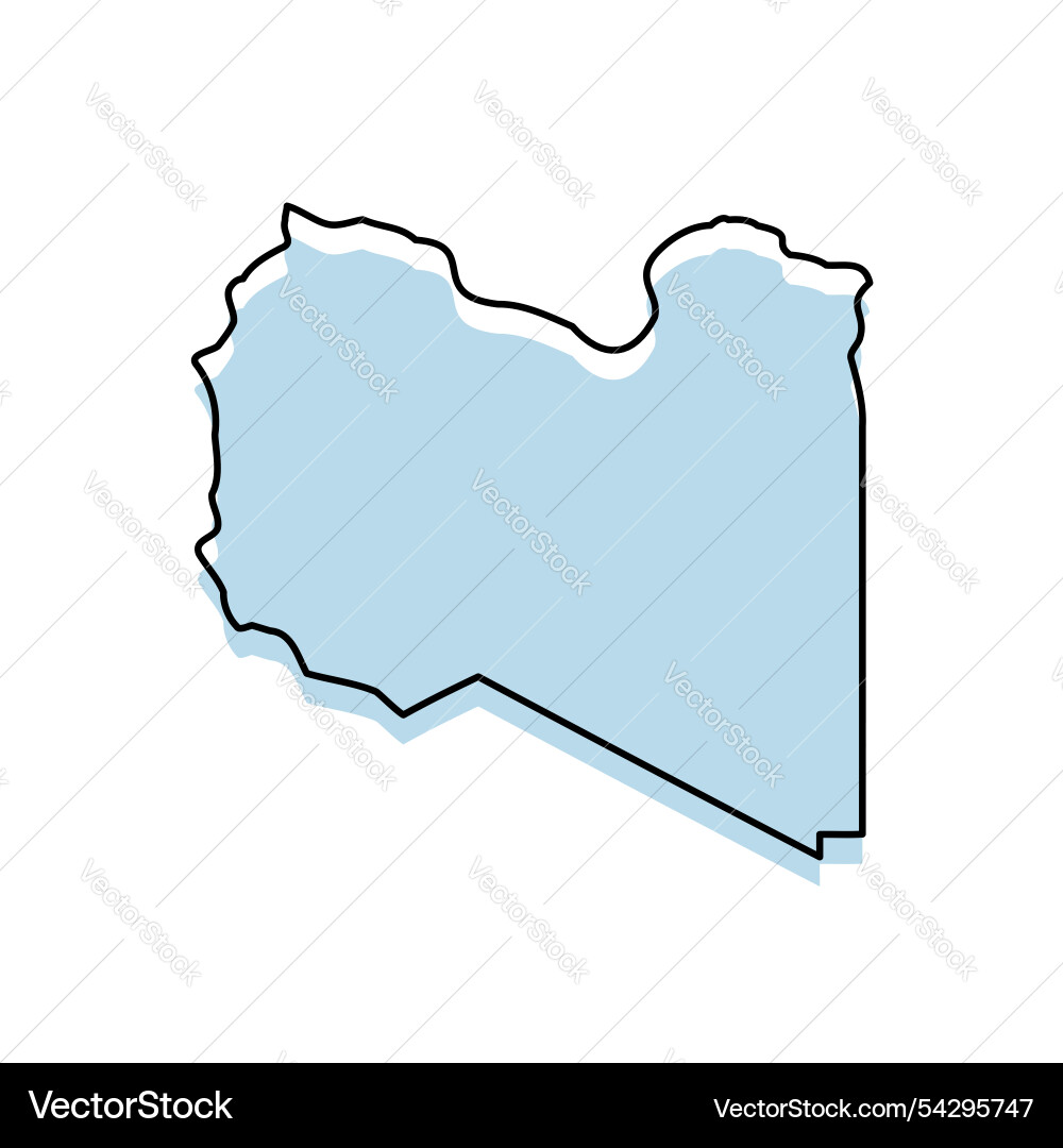 Libya map with body and outline isolated Vector Image
