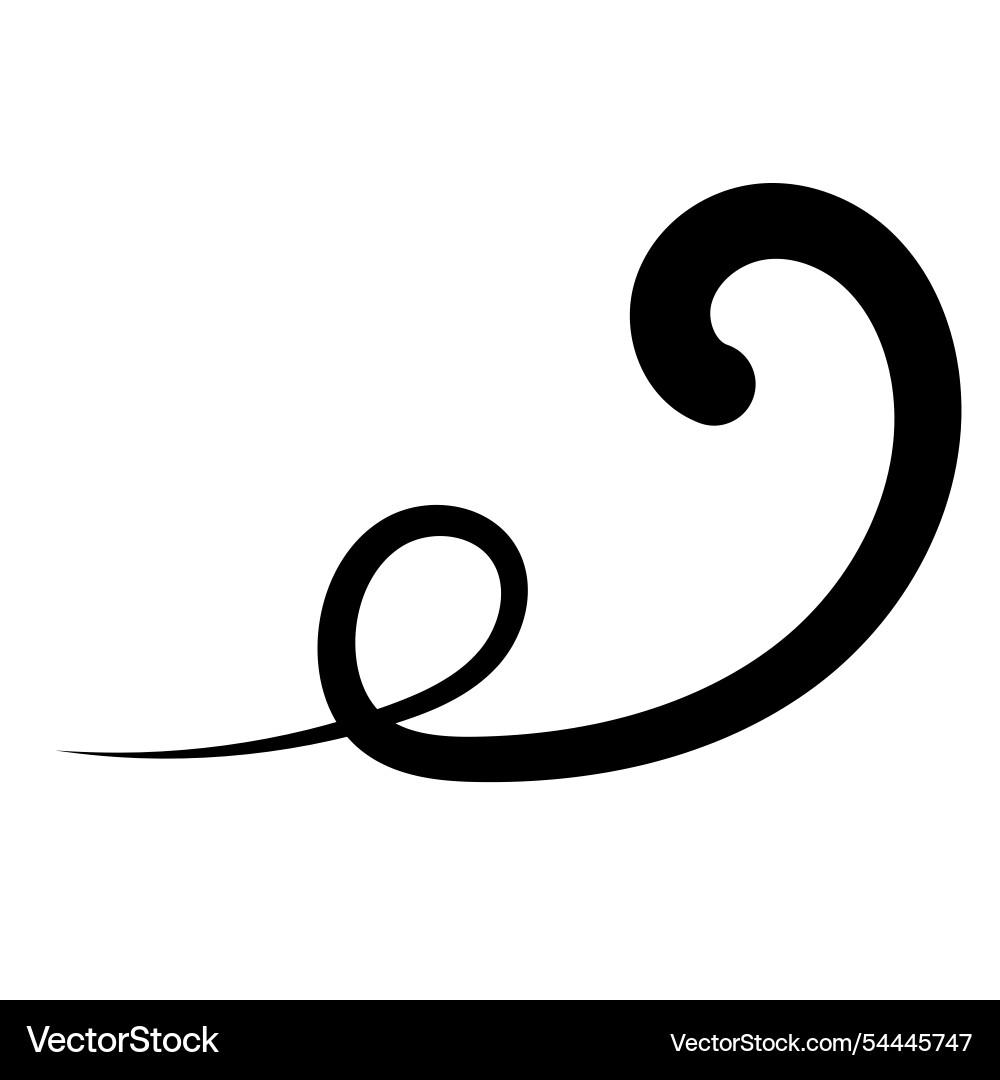 Simple curve calligraphy ribbon curved line Vector Image