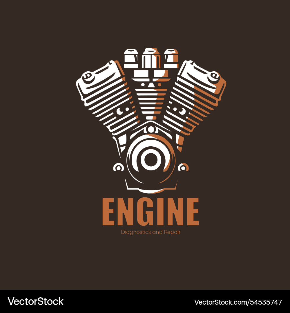 Stylized of bikes motor engine logo template Stylized of bikes motor engine logo template Vector Image