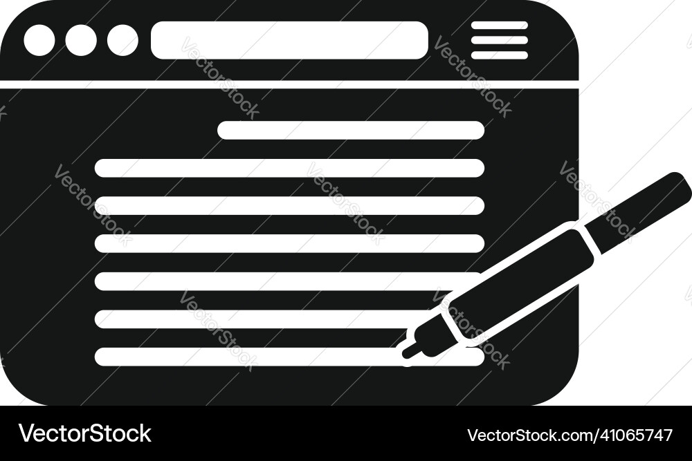 Web page writing icon simple text message vector image