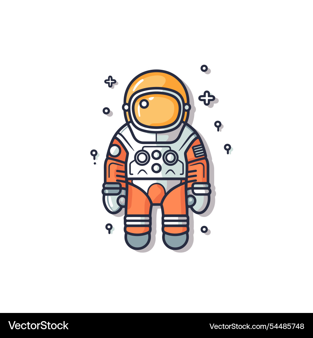 Astronaut exploring outer space in colorful suit Vector Image