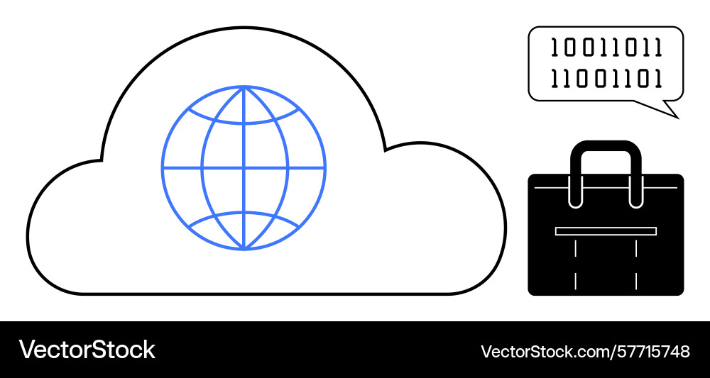 Cloud computing for business data storage Cloud computing for business data storage Vector Image