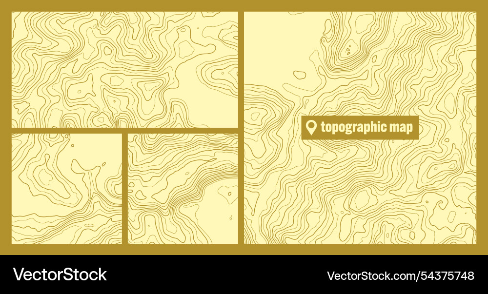 Colorful topographic map sets with contour lines Vector Image