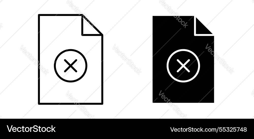 Delete document icons pack in black flat Vector Image