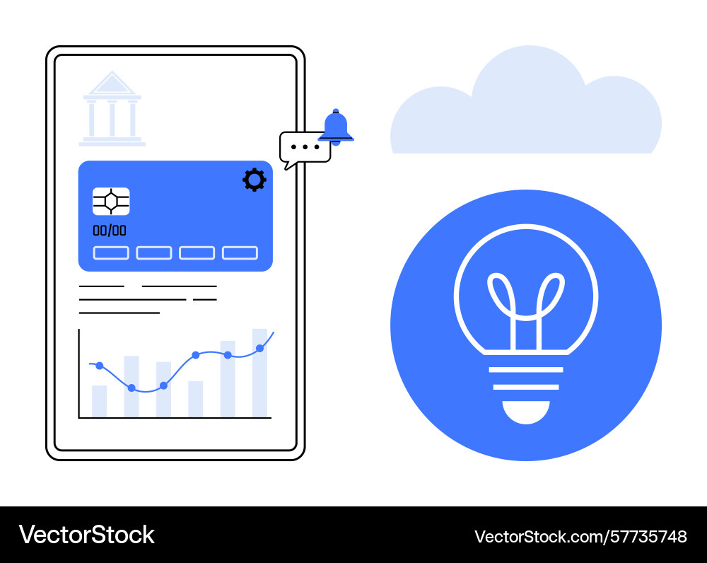 Digital banking interface with analytics chart Digital banking interface with analytics chart vector image