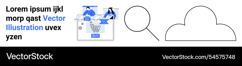 E-commerce website analysis with cloud Vector Image