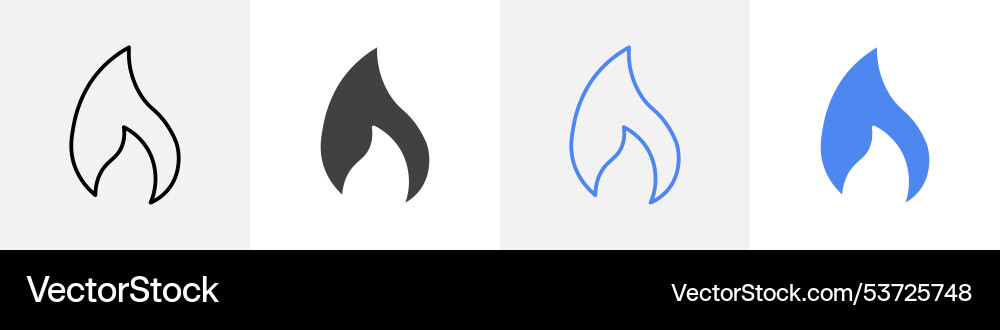 Fire icon set use for web Vector Image