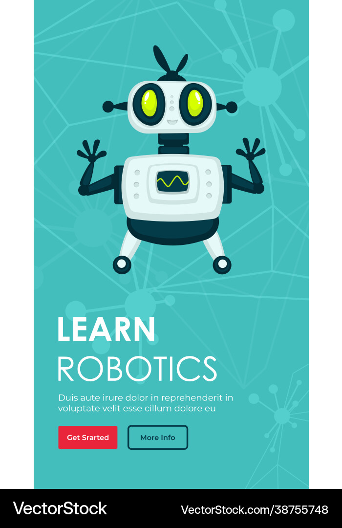 Learn robotics website with info and classes Learn robotics website with info and classes vector image