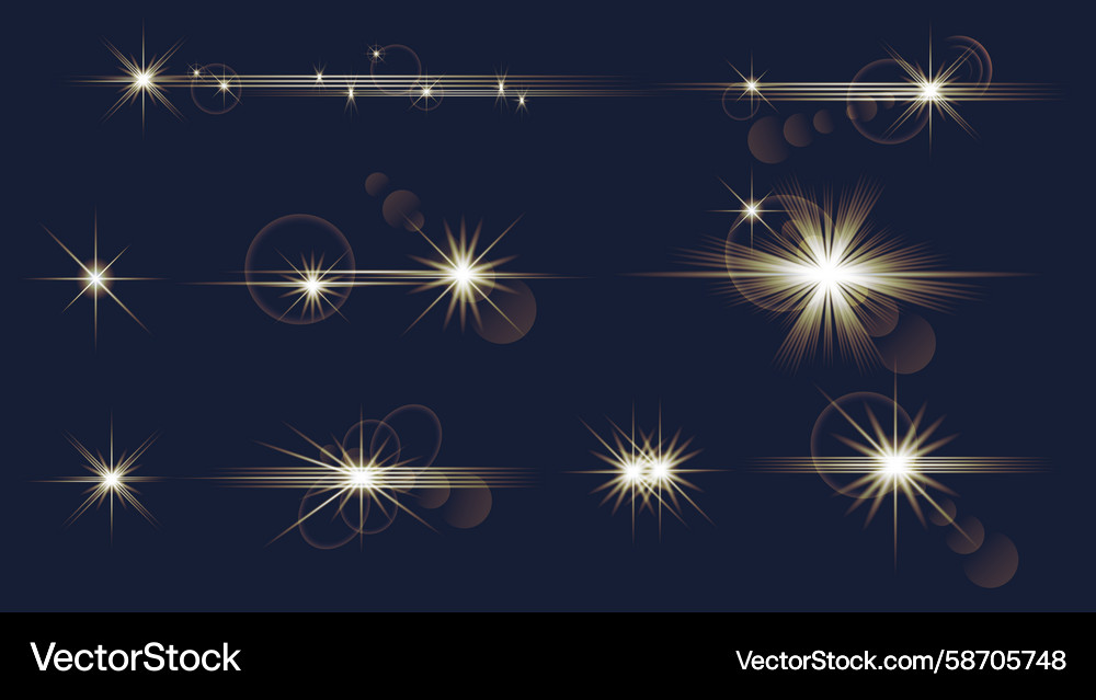 Light effects set of isolated elements collection Vector Image