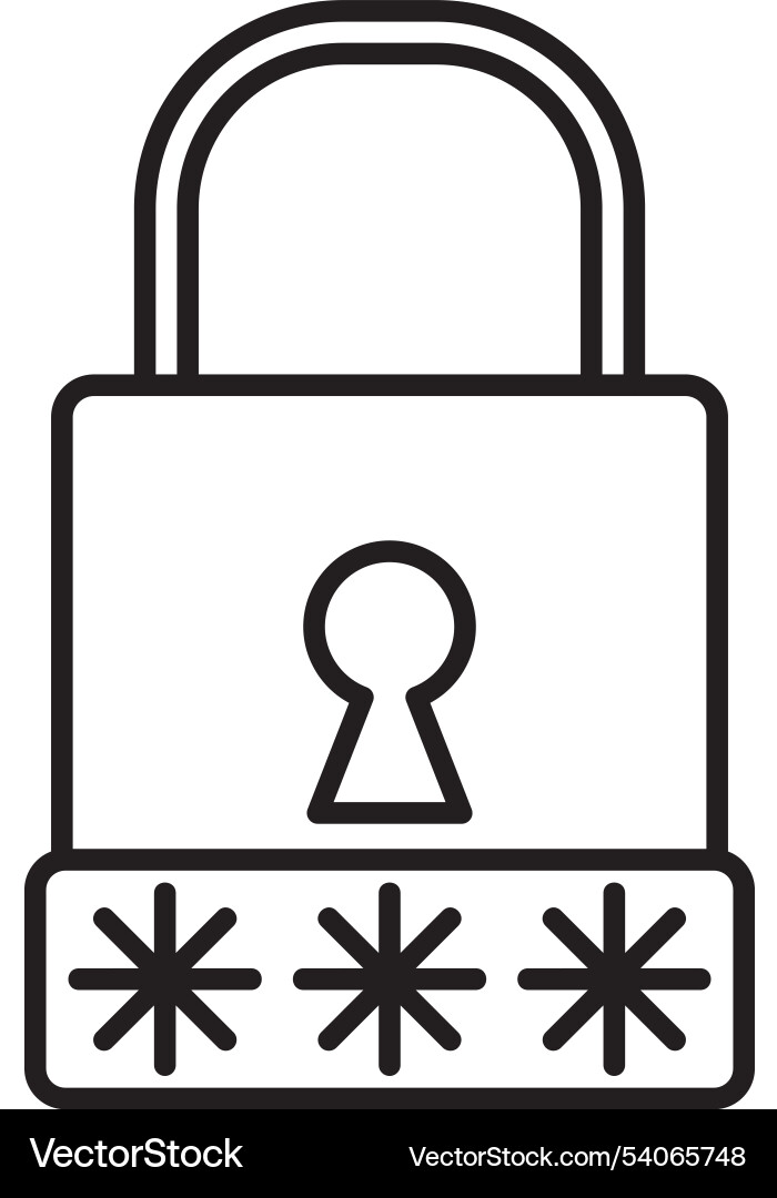 Passcode line icon design Vector Image