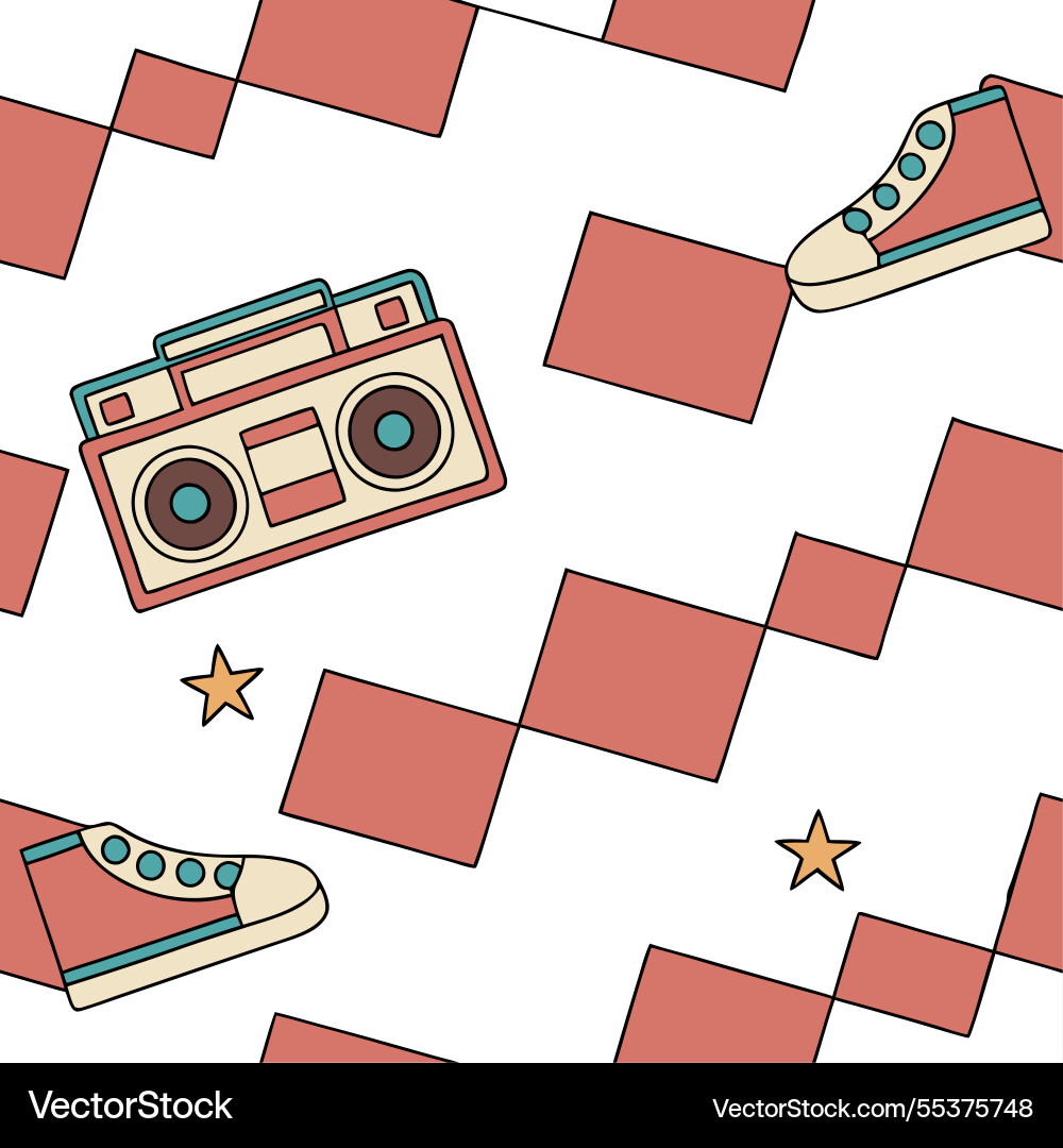 Retro checker seamless pattern with colorful Vector Image