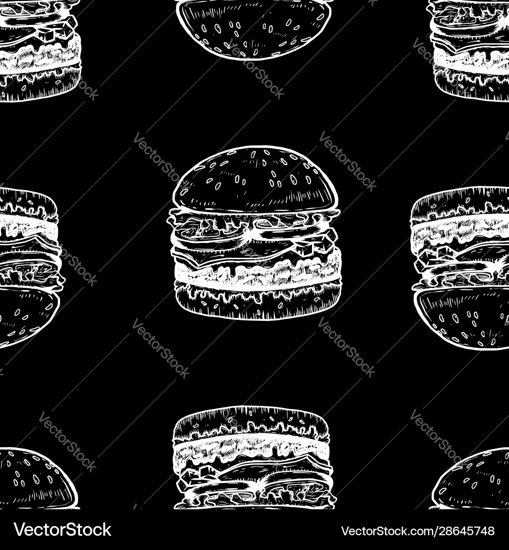 Seamless pattern with burgers design element Seamless pattern with burgers design element vector image