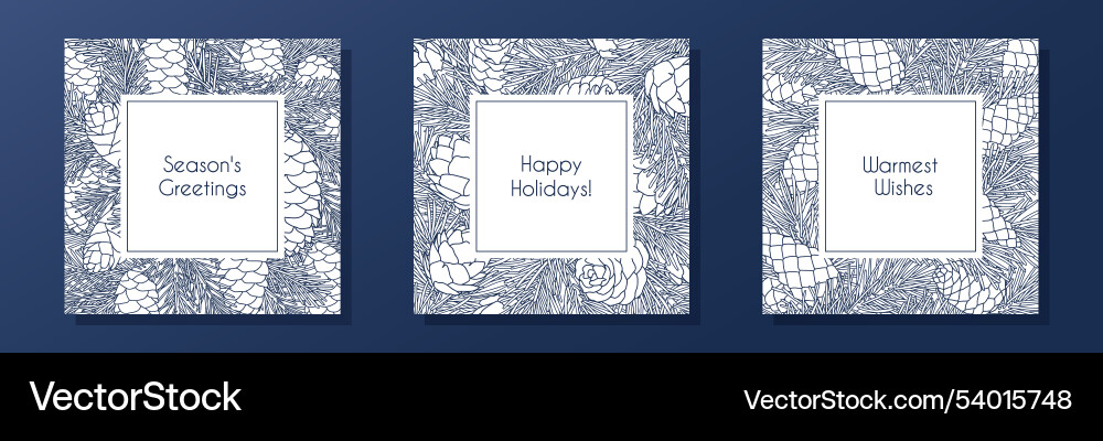 Set of compositions with coniferous branches Set of compositions with coniferous branches Vector Image