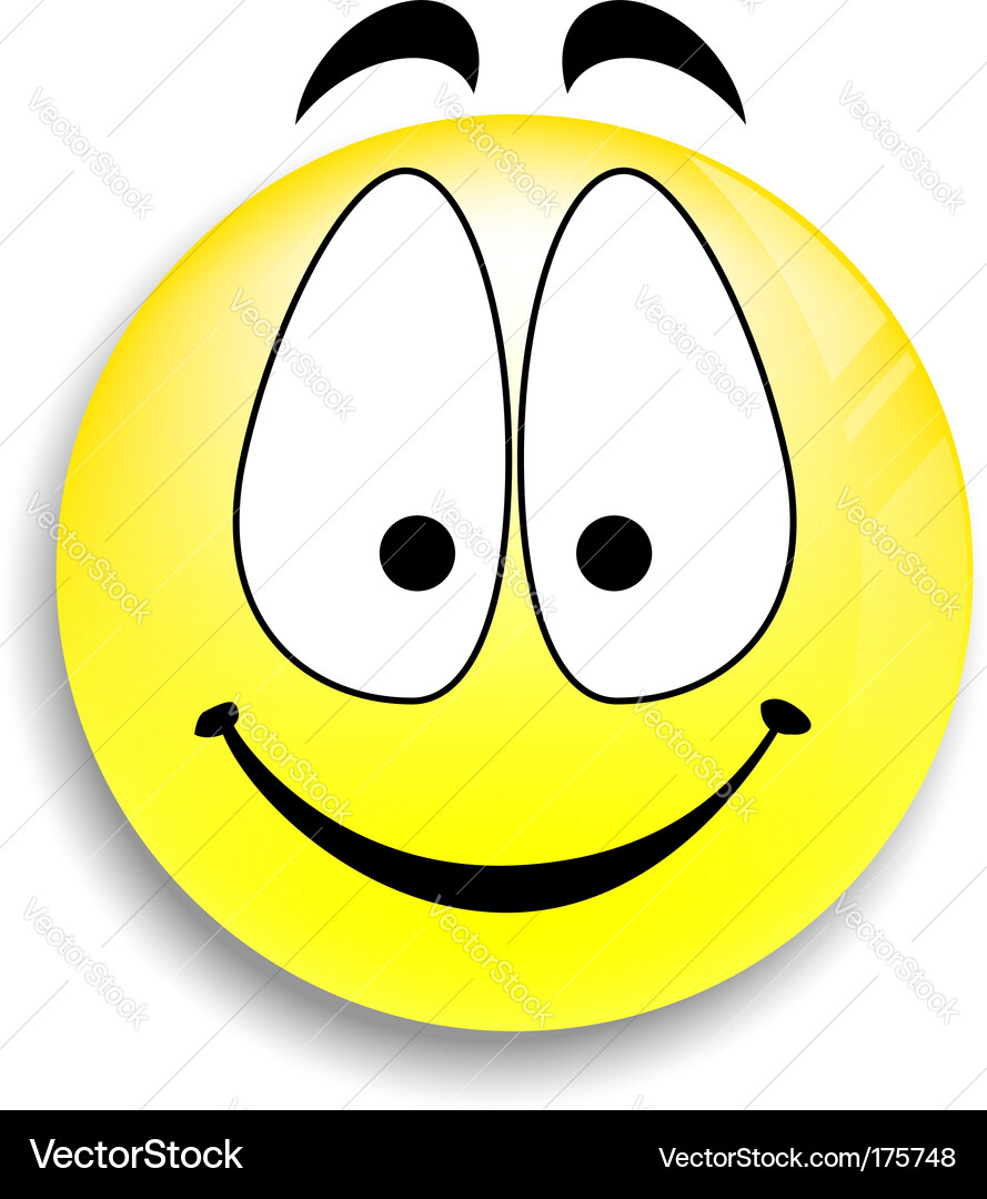 Smiling Smiley Button Icon Vector Image