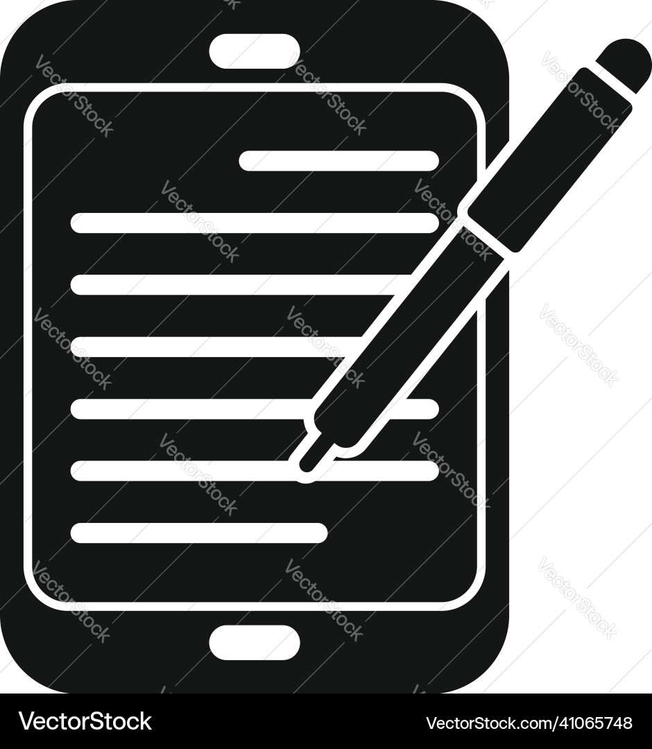 Tablet writing icon simple write message Tablet writing icon simple write message vector image
