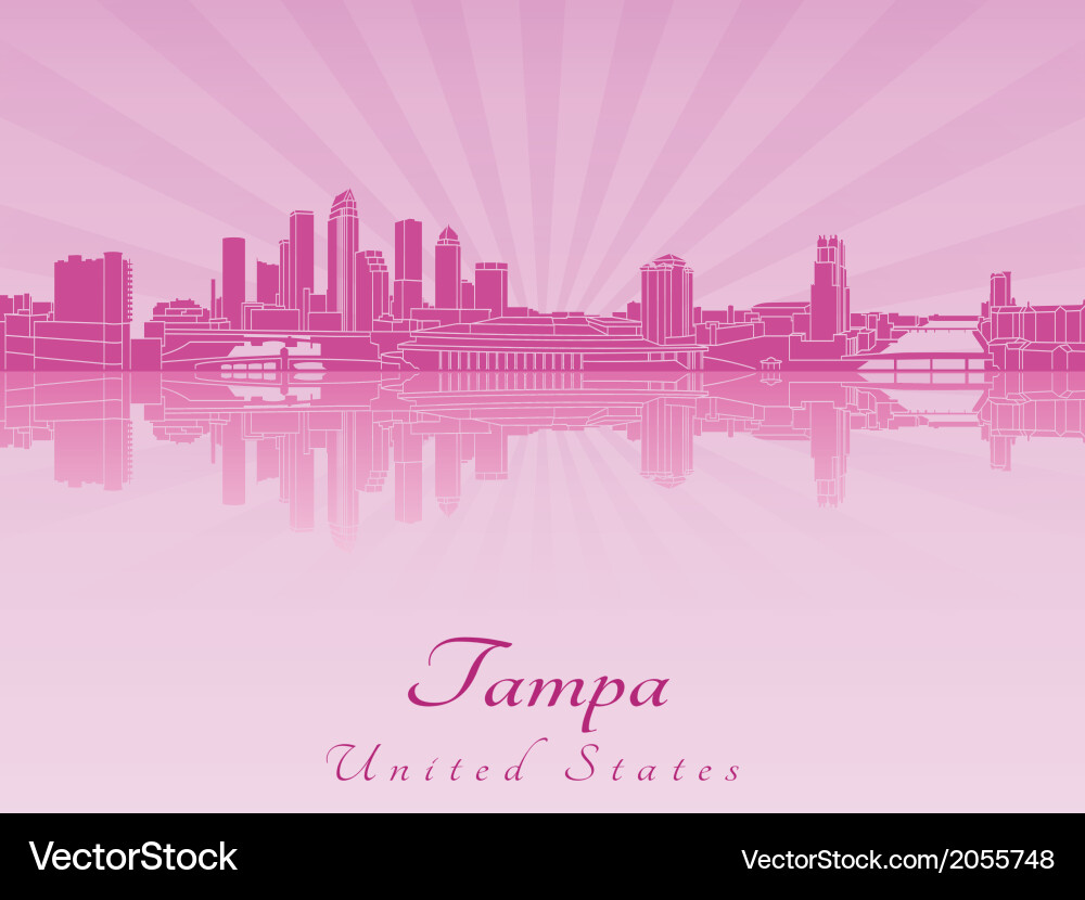 Tampa Skyline - Lila und Orchidee vektorbild