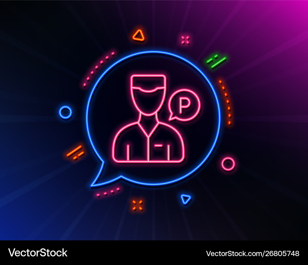 Valet servant line icon parking person sign Valet servant line icon parking person sign vector image