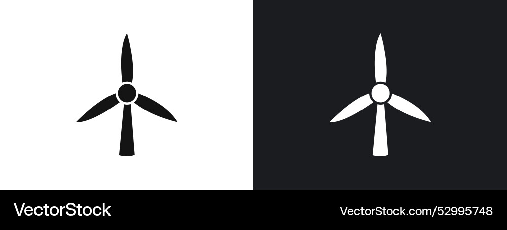 Windmill icon linear graphics set in black Vector Image