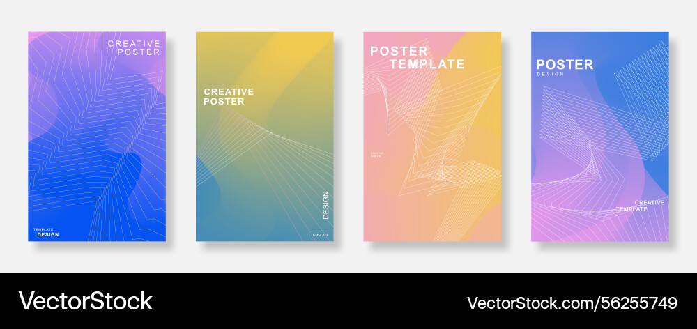 Abstract minimalist gradient poster background set Abstract minimalist gradient poster background set vector image