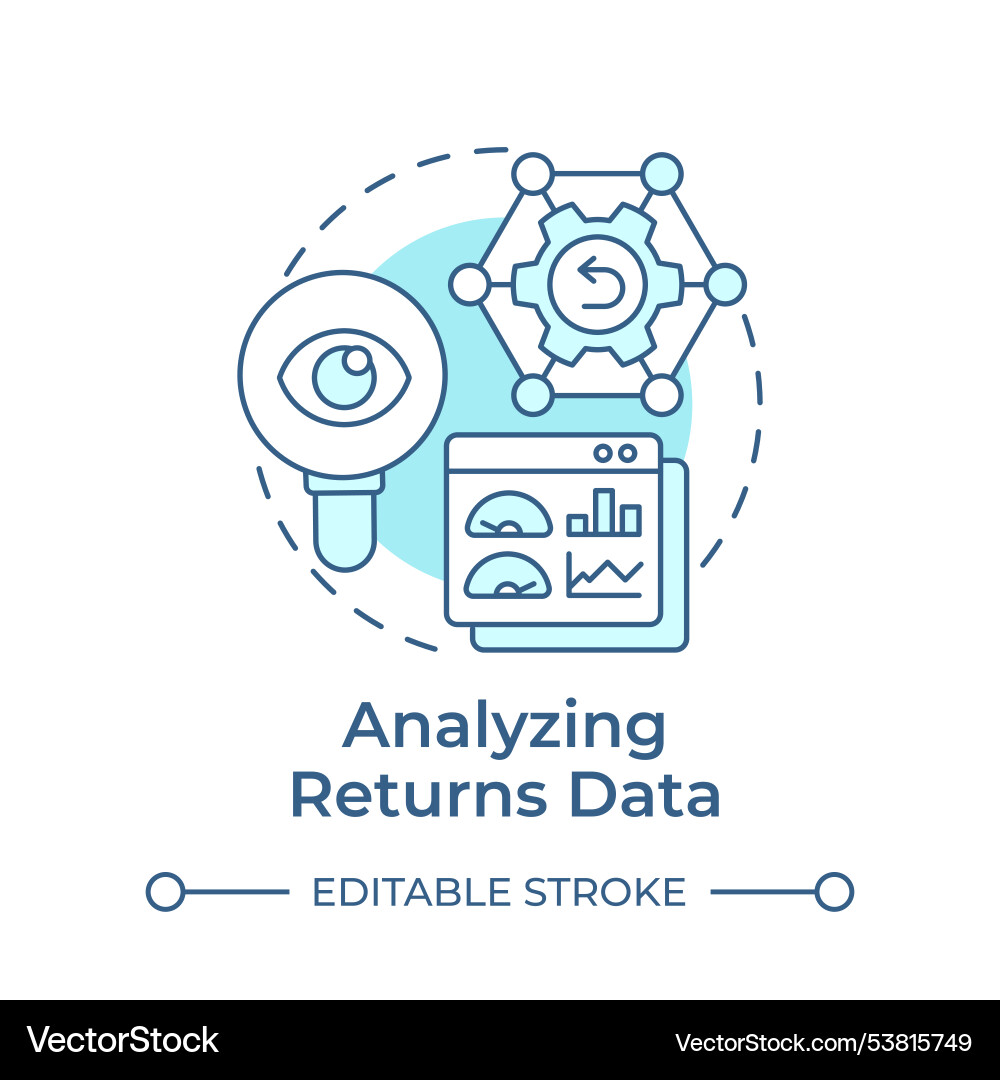 Analyzing returns data soft blue concept icon Analyzing returns data soft blue concept icon vector image