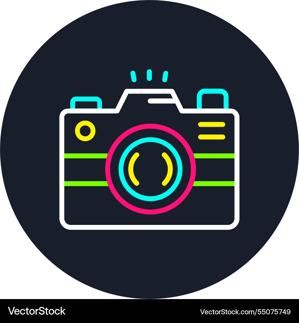 Camera line multi color icon Vector Image