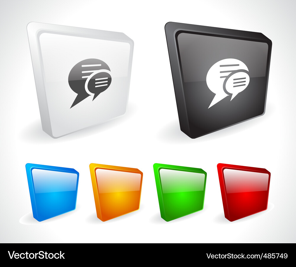 Color 3d buttons for web Vector Image