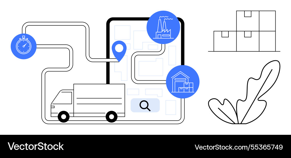 Efficient delivery and distribution network Efficient delivery and distribution network vector image