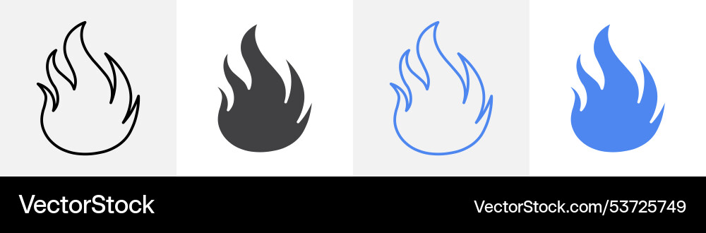 Fire icon set use for web Vector Image