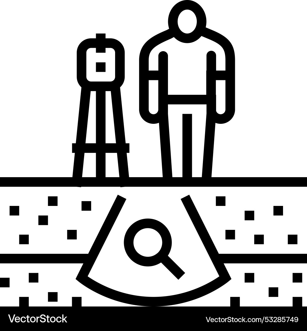 Geotechnical study mining line icon Vector Image