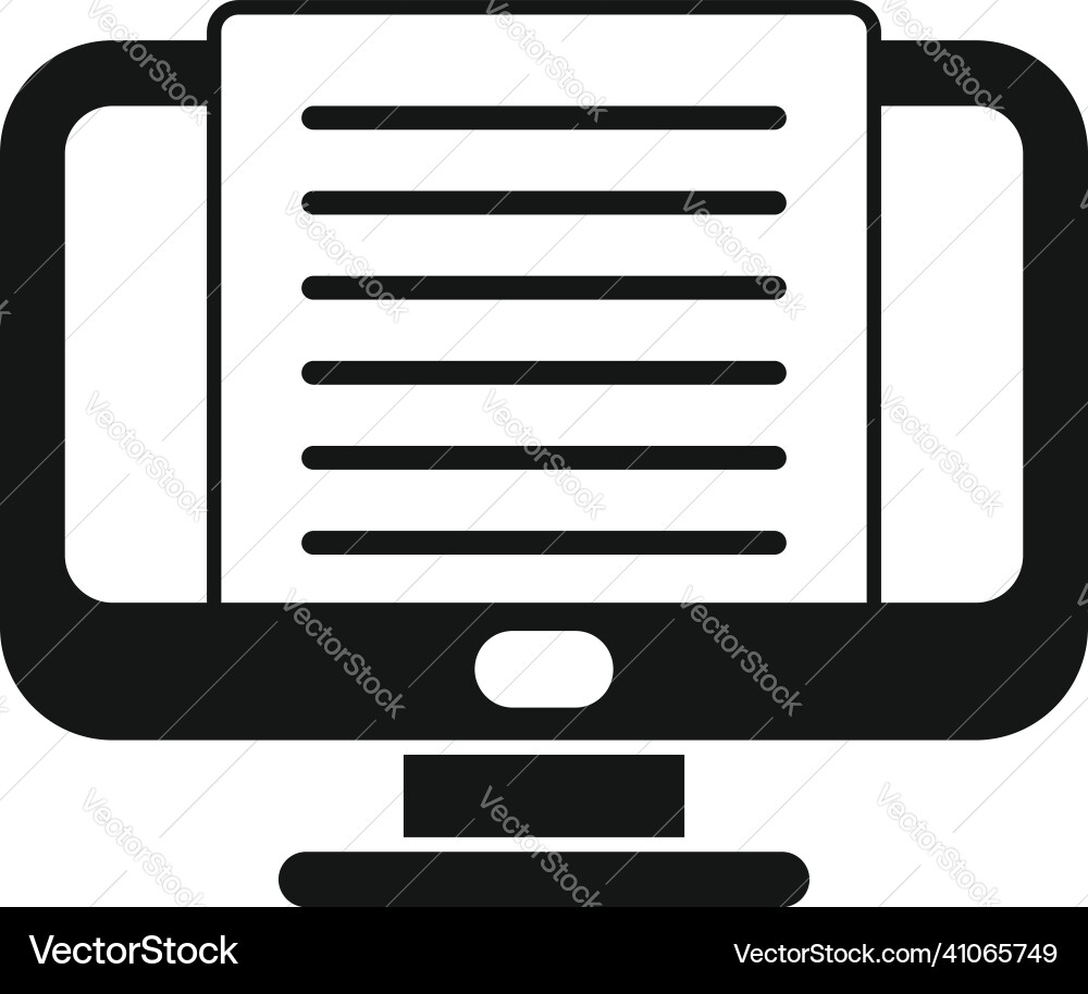 Monitor message icon simple note text Monitor message icon simple note text vector image