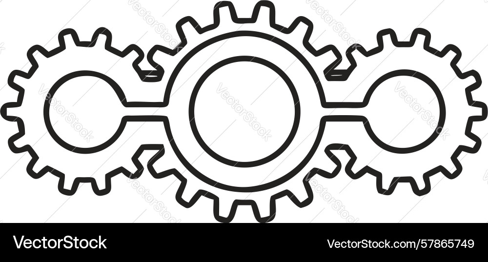 Multiple gears icon outline design generative ai Vector Image