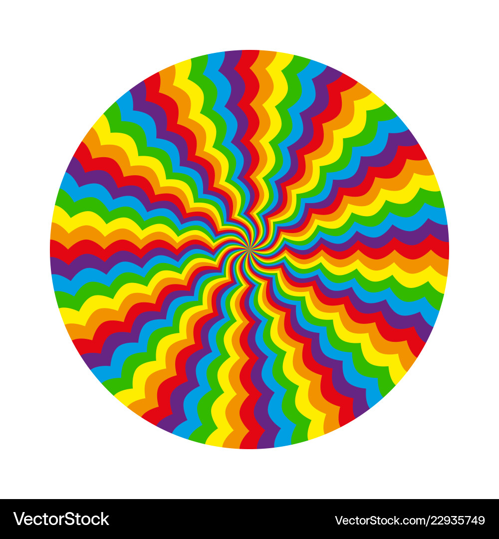 Psychedelic Rainbow Spiral Pattern vector image