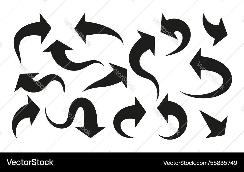 Set of arrow icons pointing up down left vector image