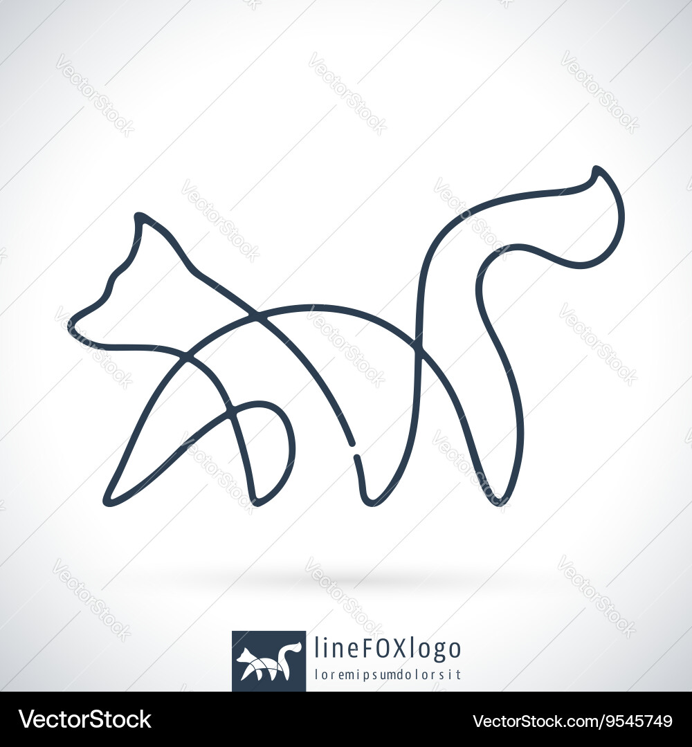 Single Line Fox Logo Vector Image