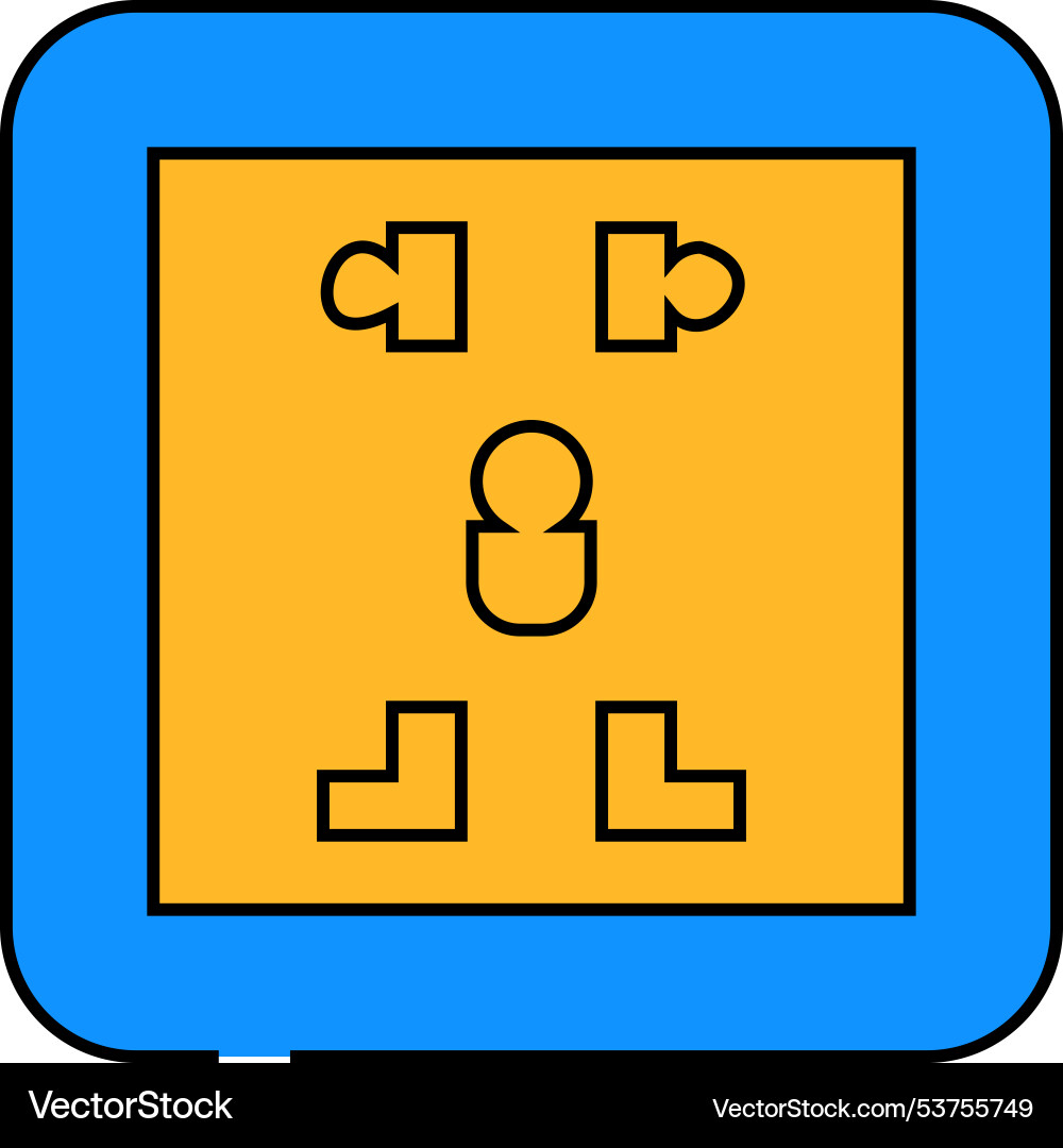 Universal socket power icon color Universal socket power icon color Vector Image