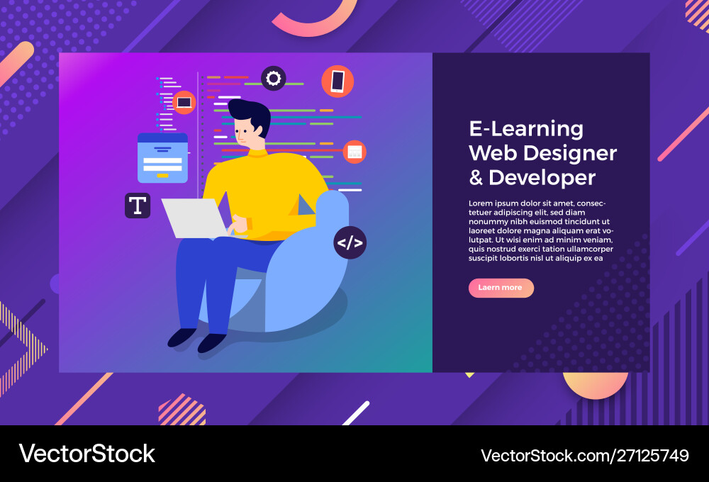Web designer developer Web designer developer vector image