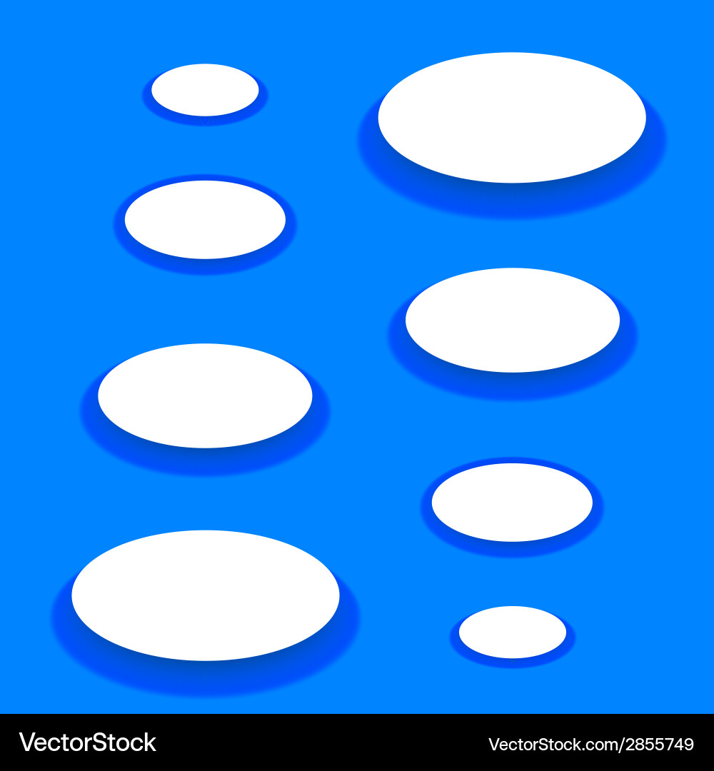 White material design paper buttons with shadow Vector Image