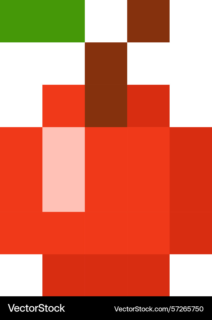 8 bit red apple icon with leaf pixel retro style 8 bit red apple icon with leaf pixel retro style Vector Image