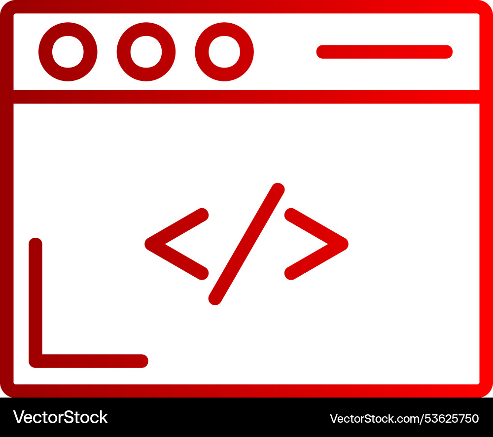 Coding line gradient icon vector image