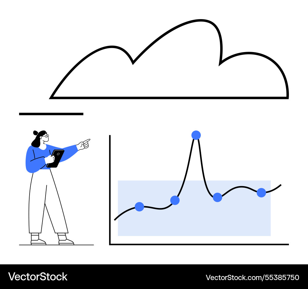 Data analysis concept with clouds and graphs Data analysis concept with clouds and graphs vector image