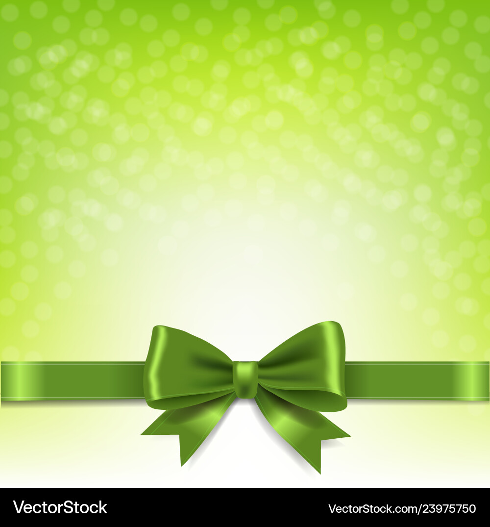 Green Bokeh Gradient with Bow vector image