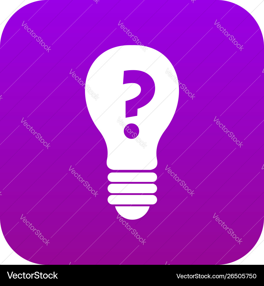 Light bulb with question mark inside icon digital Light bulb with question mark inside icon digital vector image