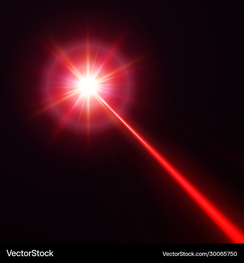 Red laser beam vector image