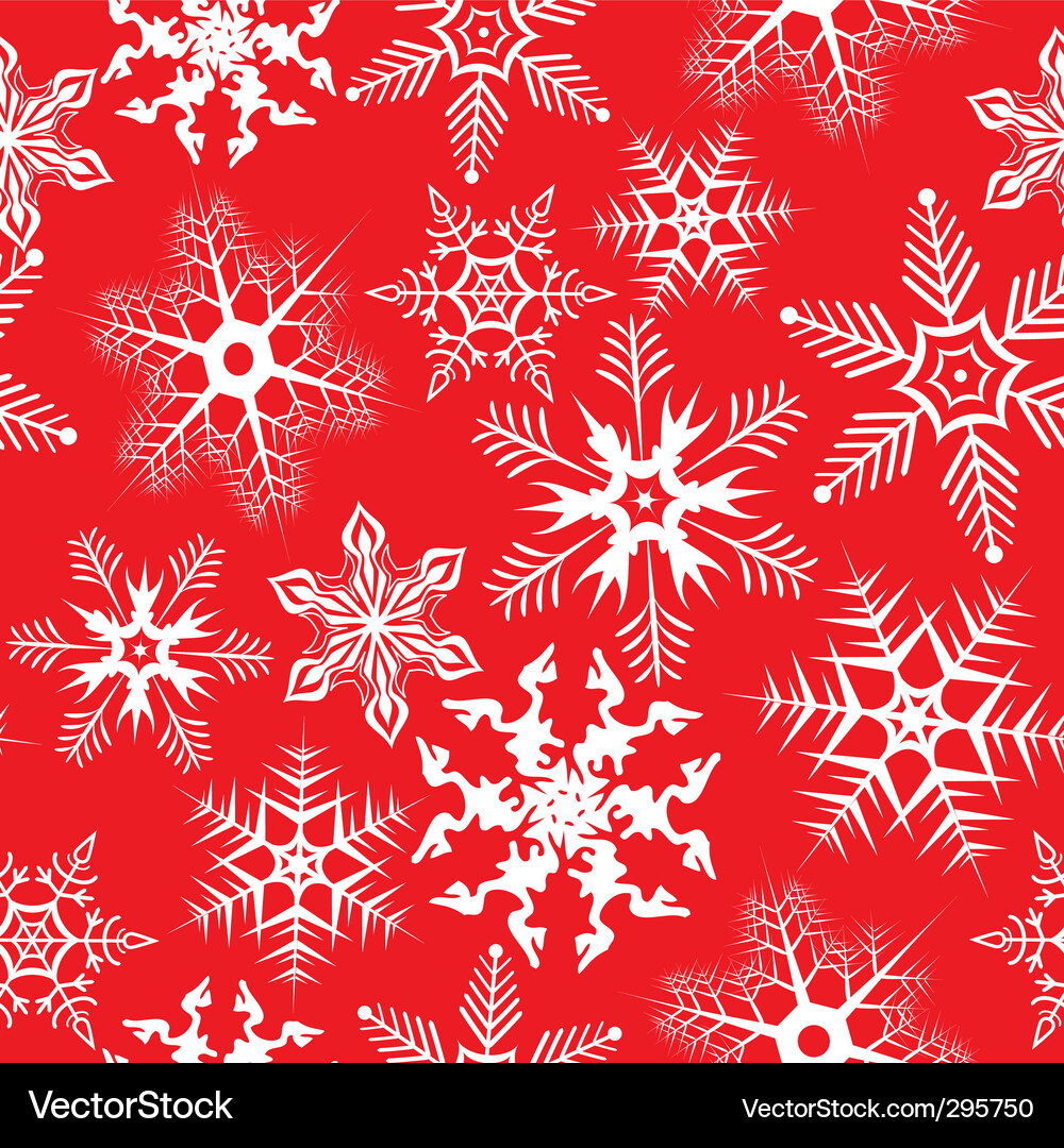 Red Snowflake Background Vector Image