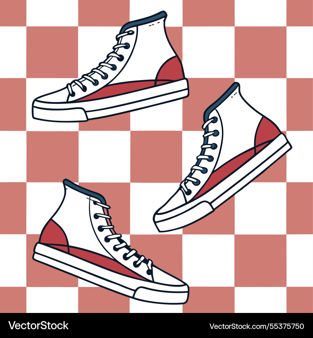 Retro checkerboard seamless pattern with bold Vector Image