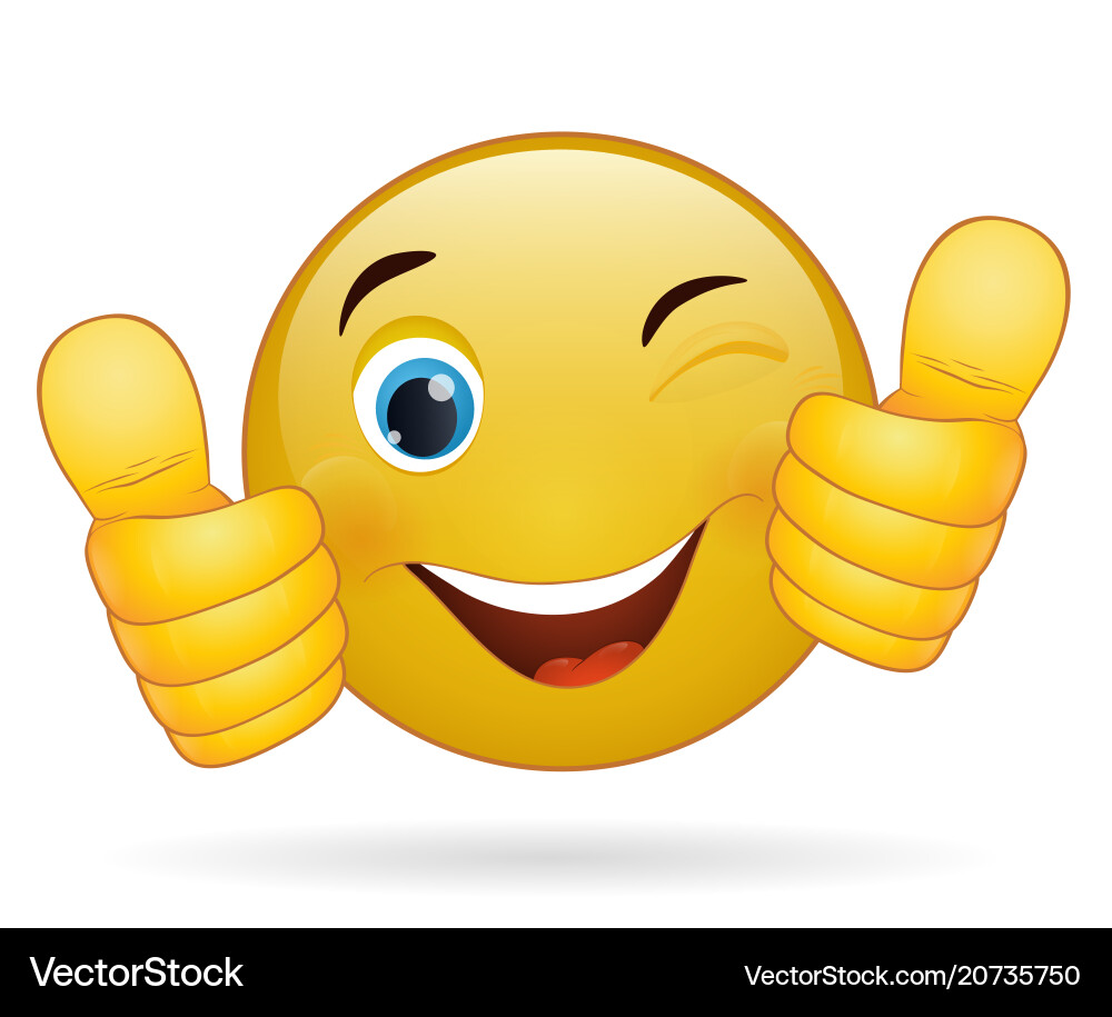 Thumb up emoticon yellow cartoon sign facial