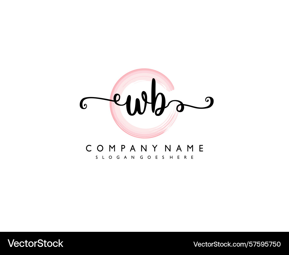 Wb initial handwriting logo design collection Vector Image