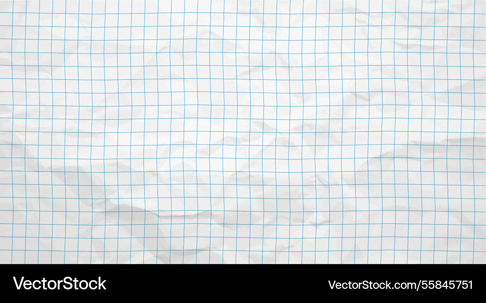 Crumpled grid paper with a squared pattern Crumpled grid paper with a squared pattern vector image